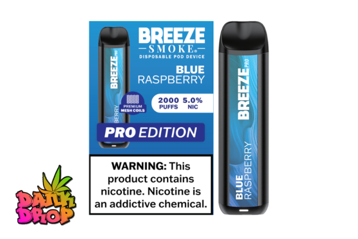 BREEZE Smoke - 2000 Puff Pro E-Cig Vape - Blue Raspberry