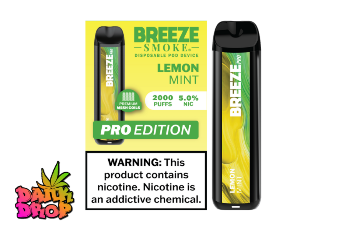 BREEZE Smoke - 2000 Puff Pro E-Cig Vape - Lemon Mint